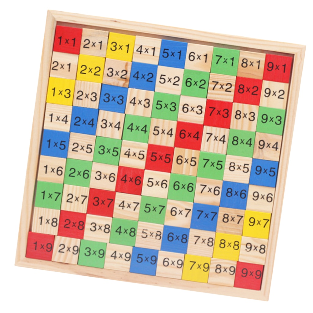 Educatief Houten Speelgoed, Kleurrijke Vermenigvuldiging Board Met 81 Blokken (Dubbelzijdig), tellen Leermiddelen Voor Kinderen Peuters