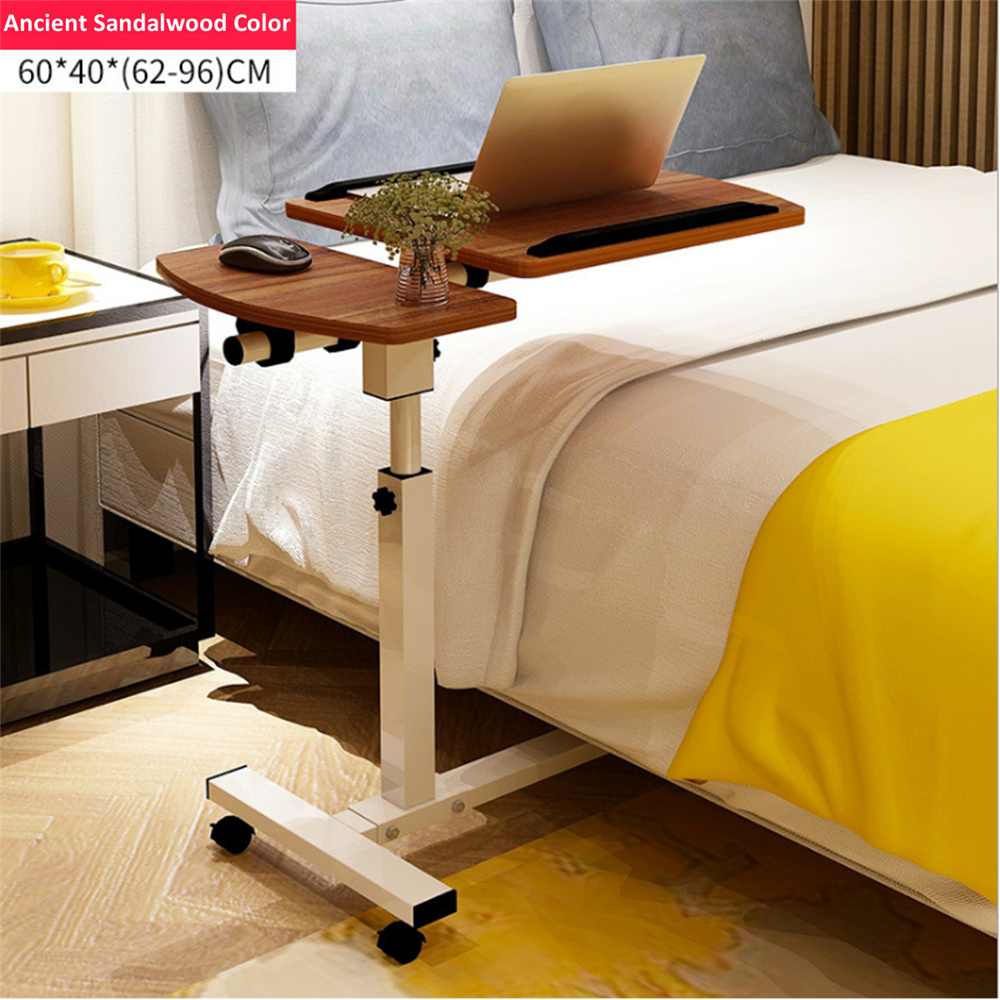 Mrosaa Foldable Computer Table 64x40CM Adjustable Portable Laptop Desk Rotate Laptop Bed Table Can be Lifted Standing Desk: Brown