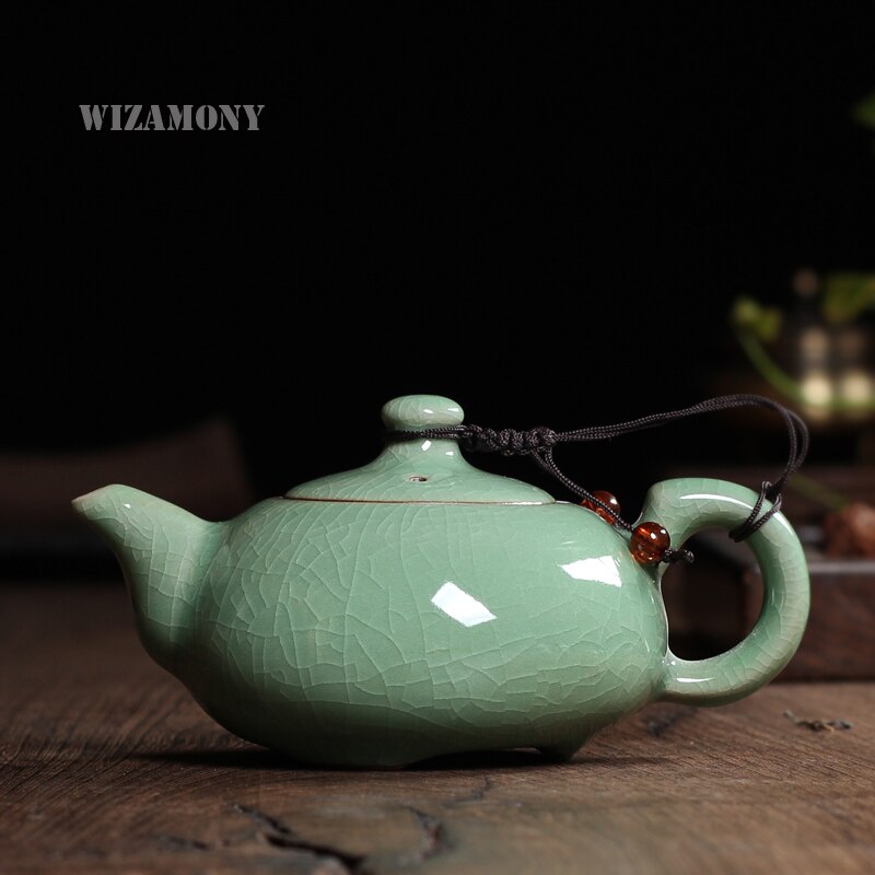 170ml Crackle Glaze Brother Kiln Longquan Celadon Exquisite Teapot Zisha Ceramics Arts yixing Clay Antique Porcelain Tea set