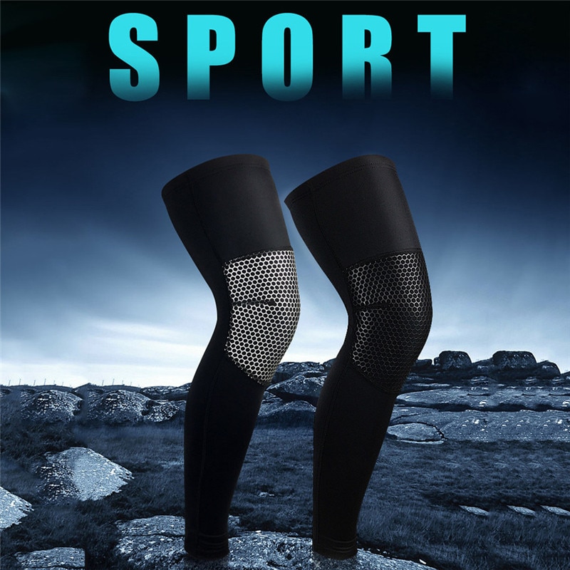 Knie Pad Ondersteuning Honeycomb Crashproof Knie Brace Compressie Been Mouwen Voor Hardlopen Fietsen Contract Team Sport Atleet