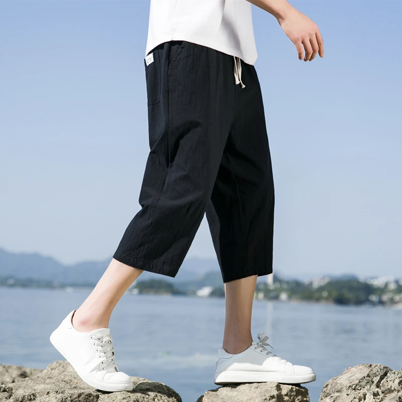 Zomer Casual Linnen Korte Broek Katoenen Rechte Heren Lichtgewicht Shorts Grote Effen Kleur Gym Vijfde Strand Korte Broek