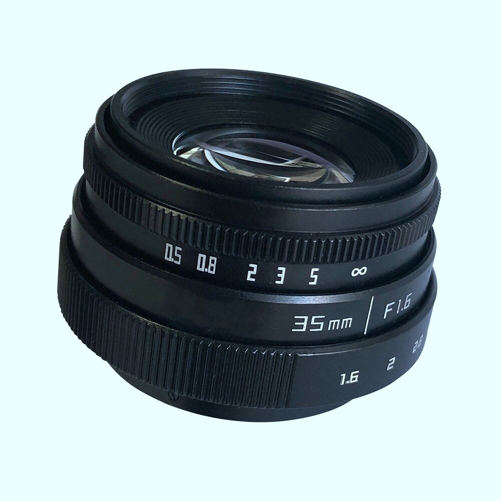 35mm F1.6 C monture objectif de caméra avec anneau adaptateur pour PanasOnic Olympus stylo E-P6 / E-PL7 / E-PL6 / E-PL5 Etc.