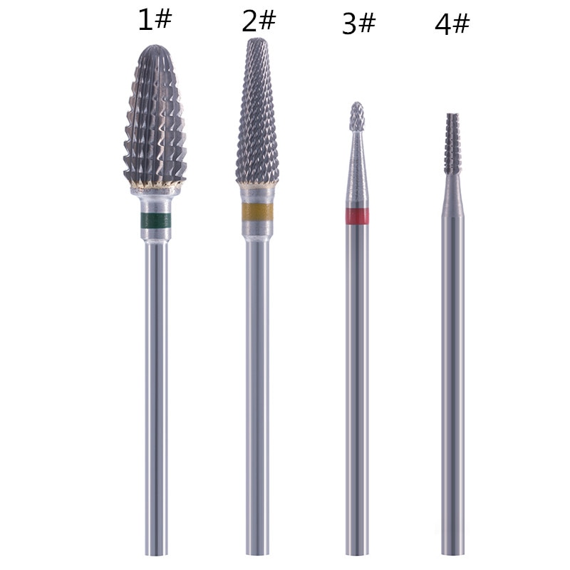 Broca de carburo de tungsteno para uñas, herramienta eléctrica para manicura, accesorios para quitar gel, 1 ud.
