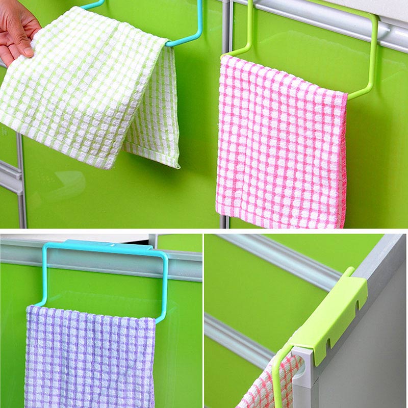 Plastic Non-marking Rag Hanging Towel Rack Holder Organizer Bathroom Kitchen Cabinet Cupboard Hanger Home bathroom storage rack