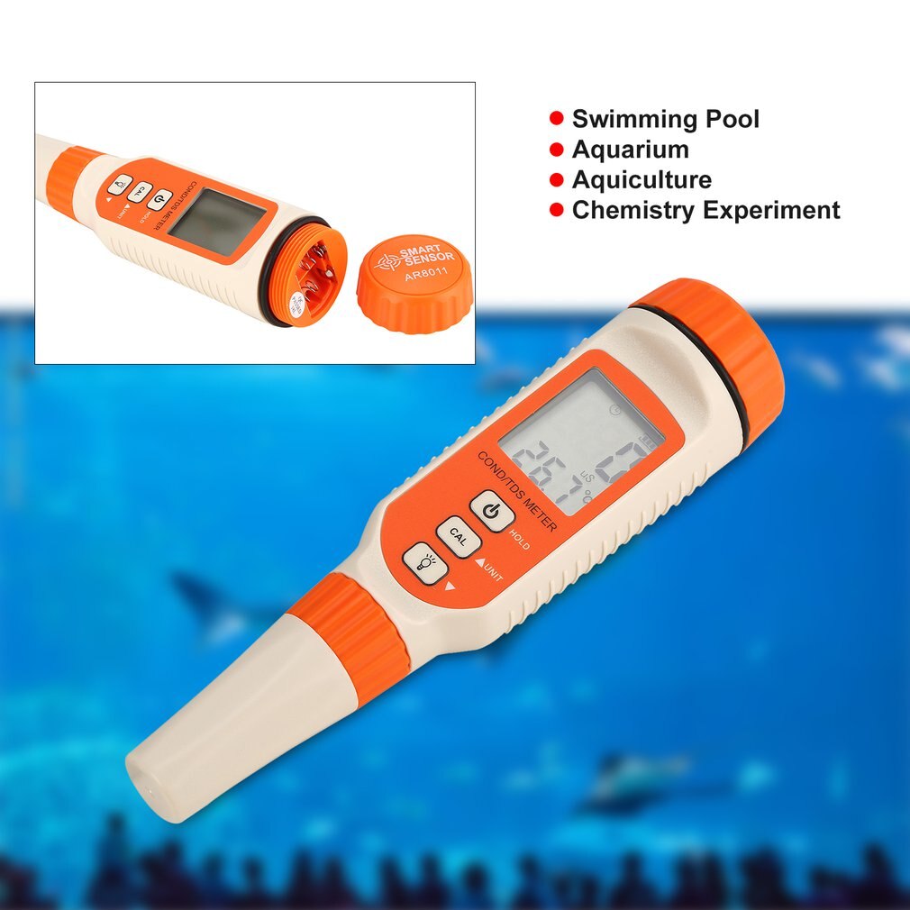 Smart Sensor 3 In 1 Water Analyzer Geleidbaarheid Monitor Digitale Lcd Backlight Ec Tds Temp Meter Aquarium Meting