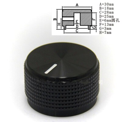 High-End 6Mm As Aluminium Rotary Elektronische Controle Potentiometer Knop Volumeknop 30*18Mm (dia X Hoogte)