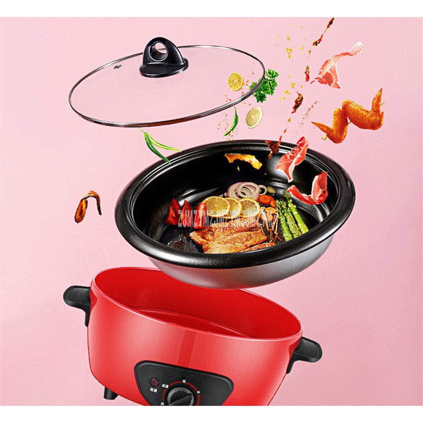 4L Electric Pot Multi Cooker Pot Separatable Non-stick Coating Electric Cooking Machine Stewing Hotpot Cooker 1450W RHG-40A1