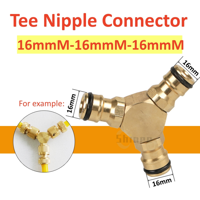 1 Uds. Conector rápido de rosca 1/2, adaptador de riego de jardín de latón, manguera de cobre para riego por goteo, accesorios de conector rápido para manguera de 16mm: Morado