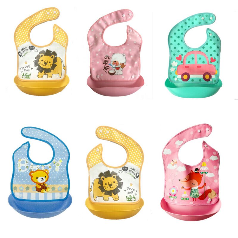 heißer Baby Zubehör Lätzchen Burp Tücher Kleidung Neue Wasserdichte Silikon Baby Lätzchen Waschbar Roll Up Crumb Catcher Fütterung