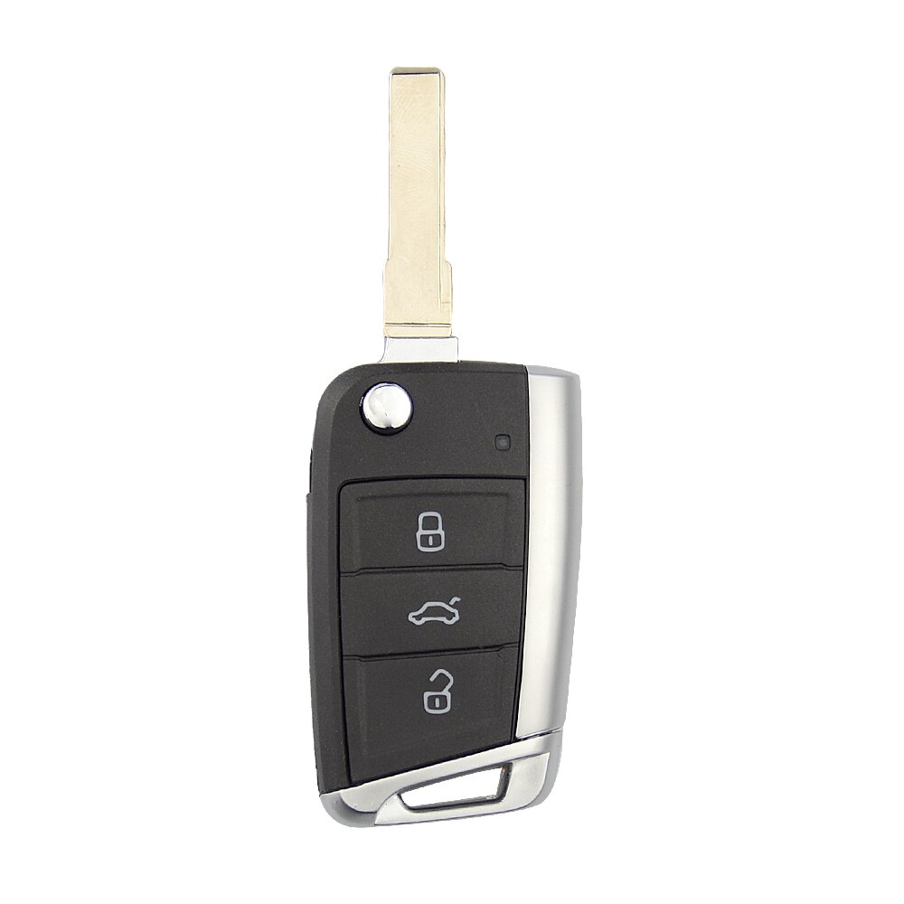 OkeyTech Klapp kippen Fernbedienung 3 Tasten Auto Schlüssel Hülse fallen Für Volkswagen Für VW Golf 7 GTI MK7 Skoda Octavia a7 Sitz Metall Rand: Typ 2