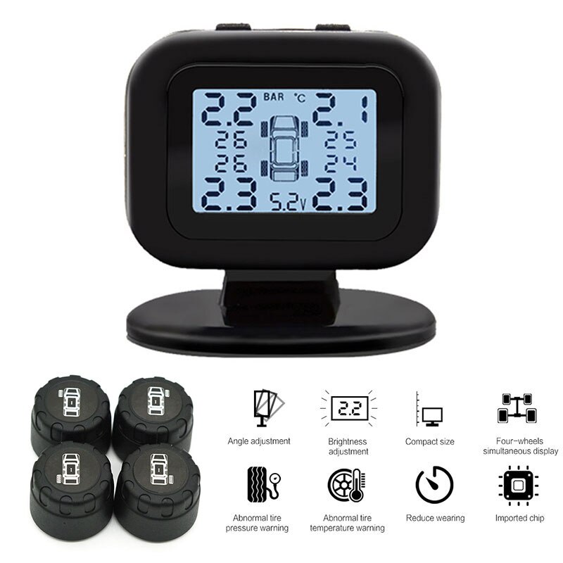 Tire Pressure Monitoring System TPMS Gauge Universal Tire Monitor Tire Pressure Control System Tire Pressure Monitor Low Energy