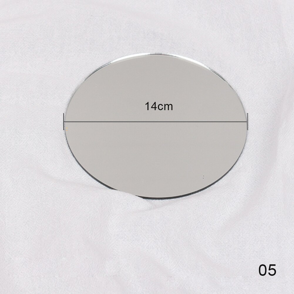 INS Style – arrière-plan miroir acrylique, accessoires de photographie de Studio, pour prise de vue de bijoux cosmétiques: Silver round-14cm