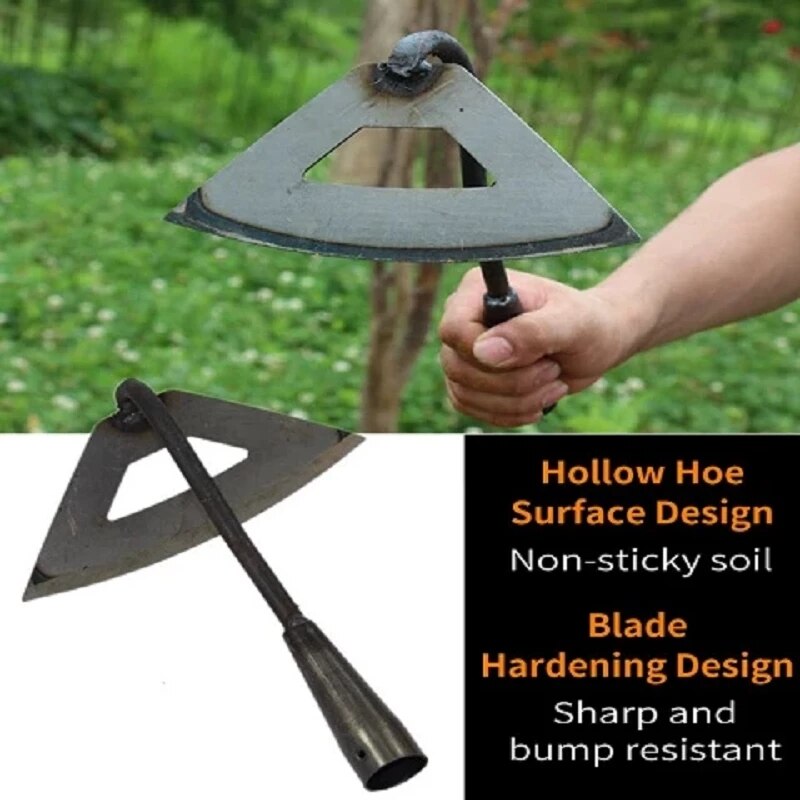 All steel hardened hollow durable hoe hand weeding rake planting vegetable farm garden agriculture easy-to-hand weeding tool