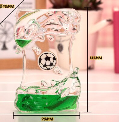 Valentine's Day dolphin Double Hourglass Liquid Timer oil dripping Timer Oil Liquid Motion Hourglass Floating Desk Decoration: green
