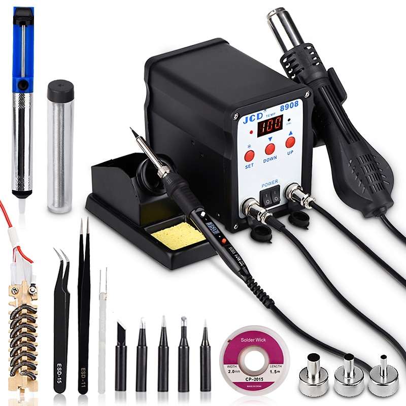 2 IN 1 Soldering station Digital Display 750W air SMD BGA Welding Rework station Adjustable temperature solder repair tools