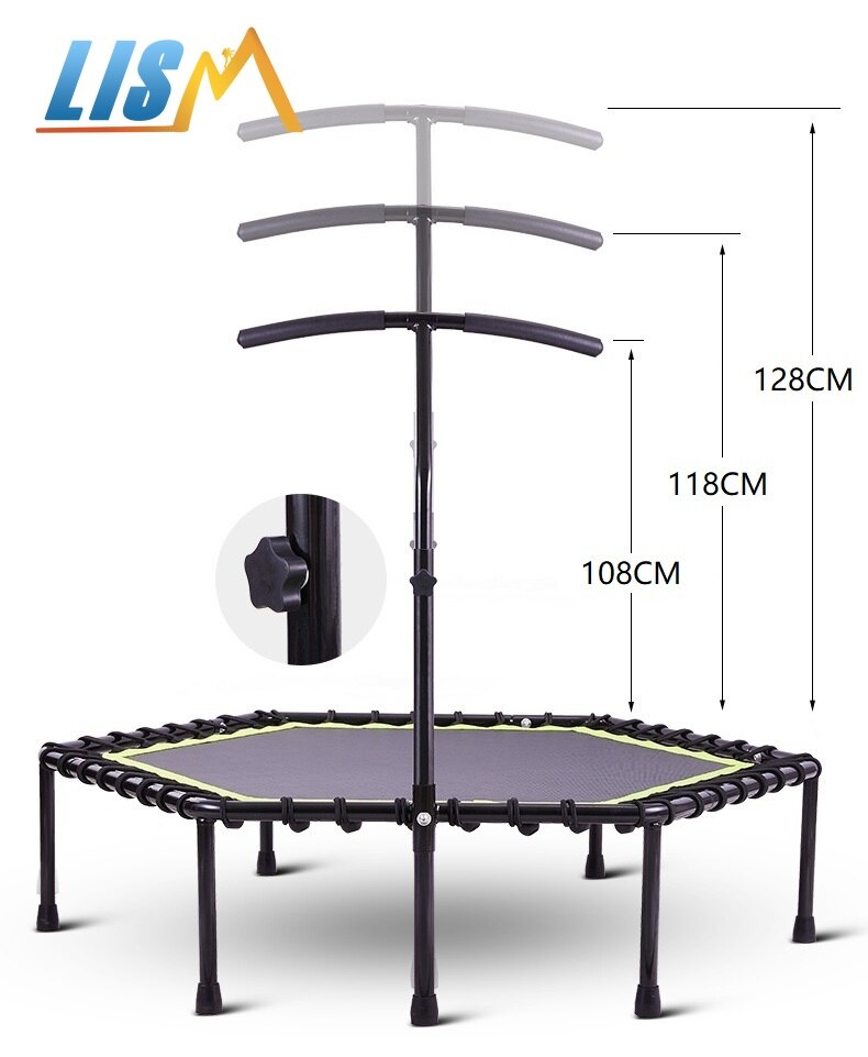 Lism 45-Inch Indoor Fitness Aerobics Training Stille Mini Trampoline Met Verstelbare Handgreep