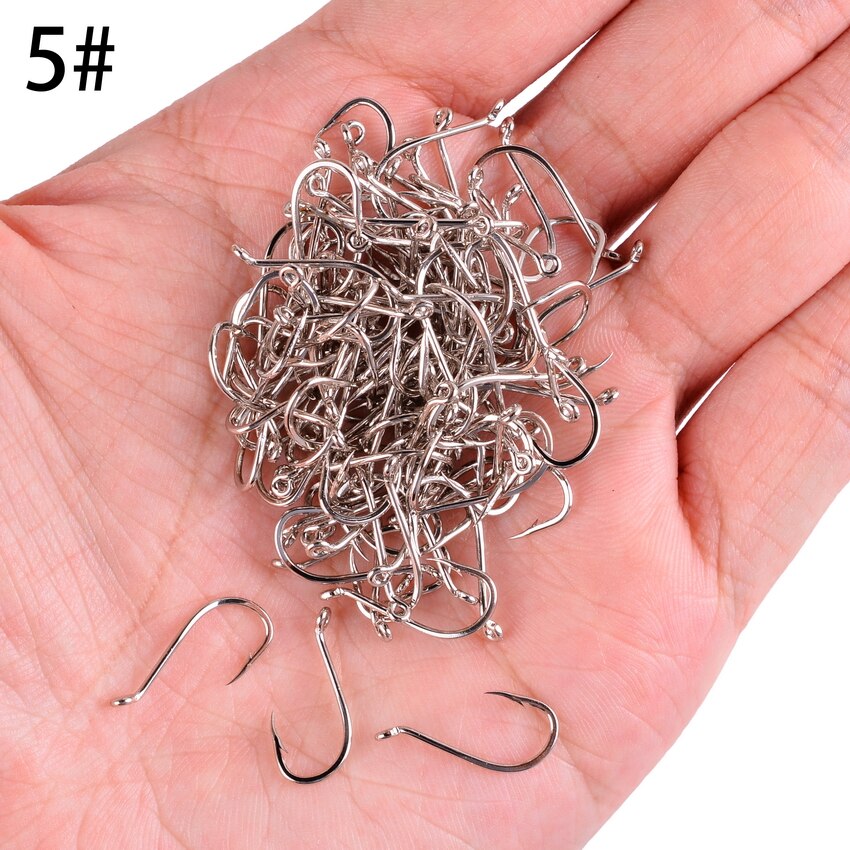 100pcs/ Box Octopus Fishing Hooks High Carbon Chmical Sharpen Barbed Circle Hook Tackle Set 5C Point Hardness Supplier Fishhooks