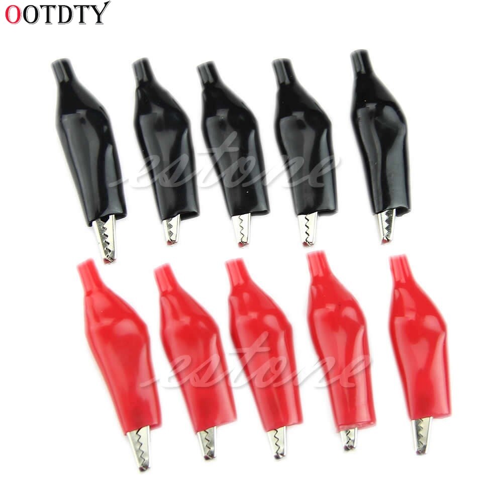 Ootdty 10Pcs 28Mm Alligator Leidt Crocodile Test Clip Voor Elektrische Jumper Wire Kabel