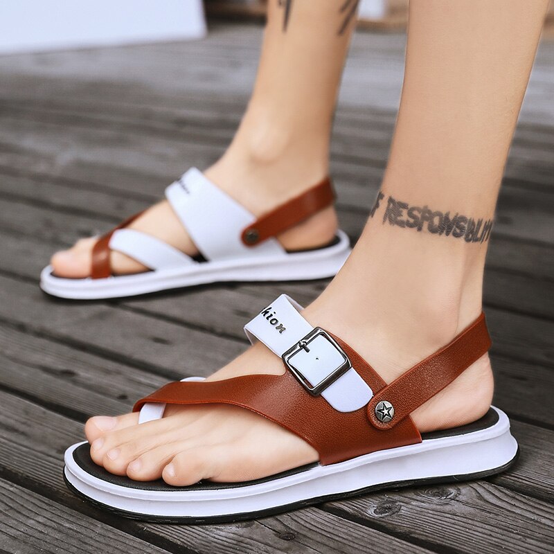 Herresko herre sandaler sommer læder fritidssko herre strandsandaler sandalier hombre