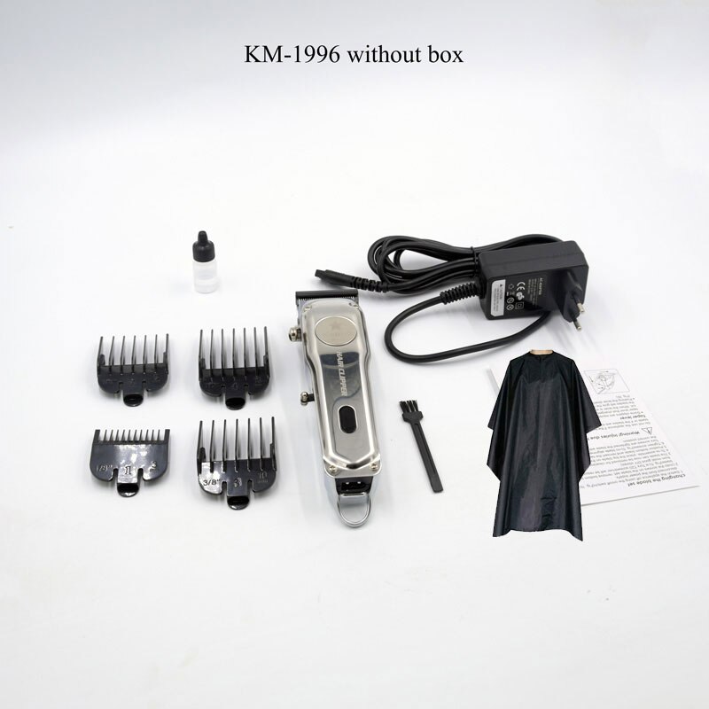 Kemei 1996 tout-métal tondeuse à cheveux électrique pousser cisaillement sans fil tondeuse pour hommes puissant coupe de cheveux Machine: 1996 without box