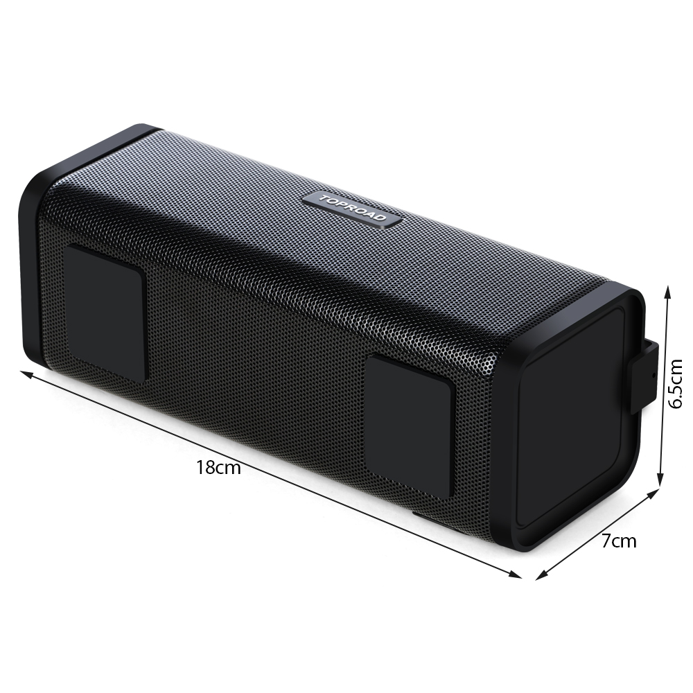 TOPROAD portátil 10W Altavoz Bluetooth HIFI estéreo inalámbrico gran potencia Soundbox Subwoofer columna altavoces soporte TF FM Radio AUX