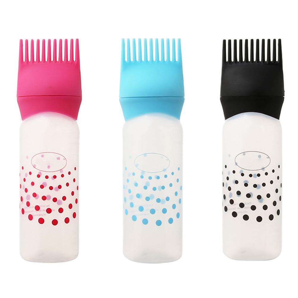 Aplicador de shampoo de tingimento, ferramentas para pintar cabelo 3 cores 120ml, pente de óleo, aplicador de tinta de cabelo, ferramenta de estilo para coloração de cabelo