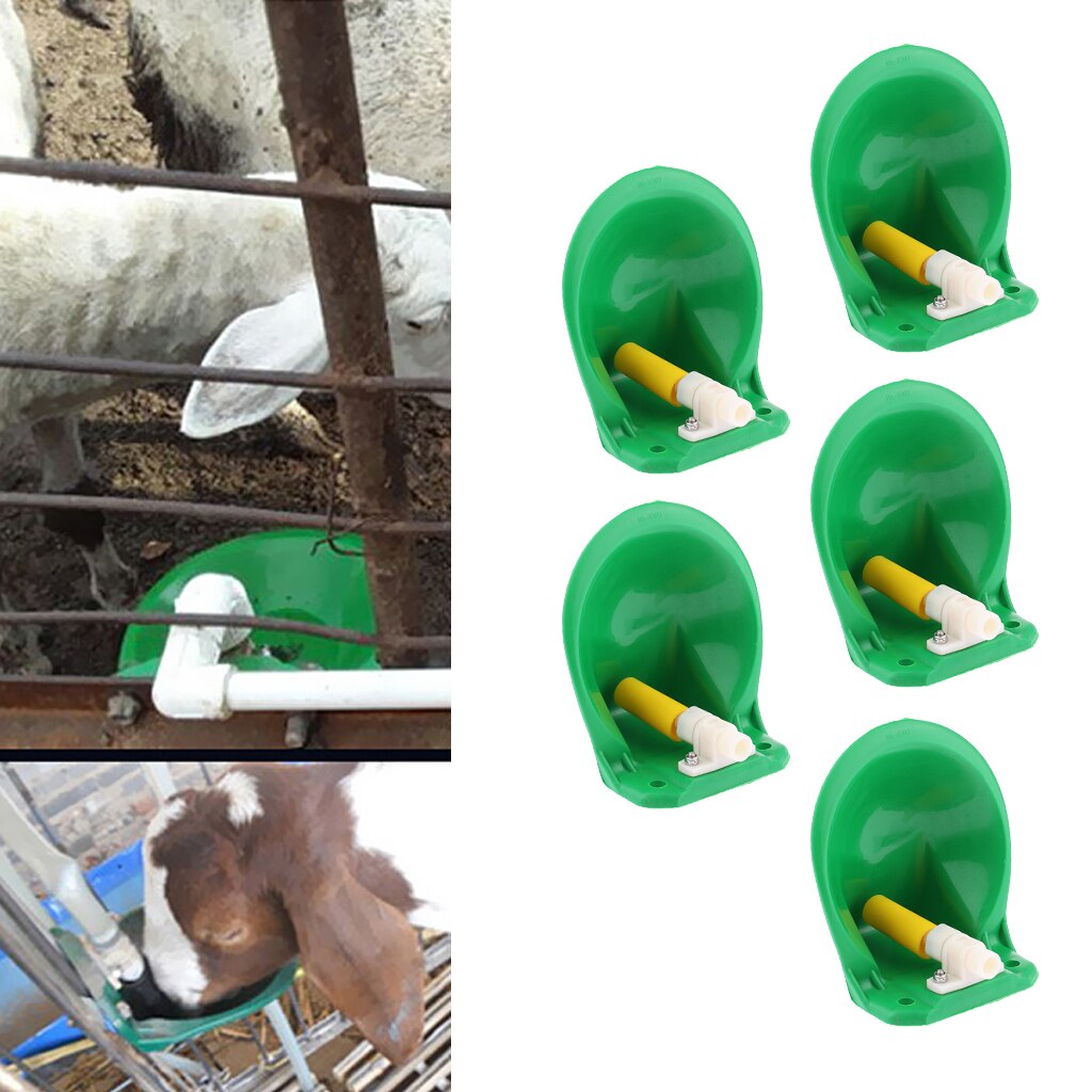 5 Pieces Plastic Automatic Waterer for Horses, Cows, Goats and Other Live Stock Suits for 20mm Pipe