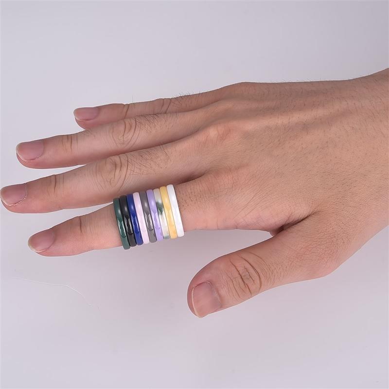Colorful Smooth 3mm Ceramic Rings For Women Men Waterproof Jewelry Minimalist Wedding Never Fade Couple Ring