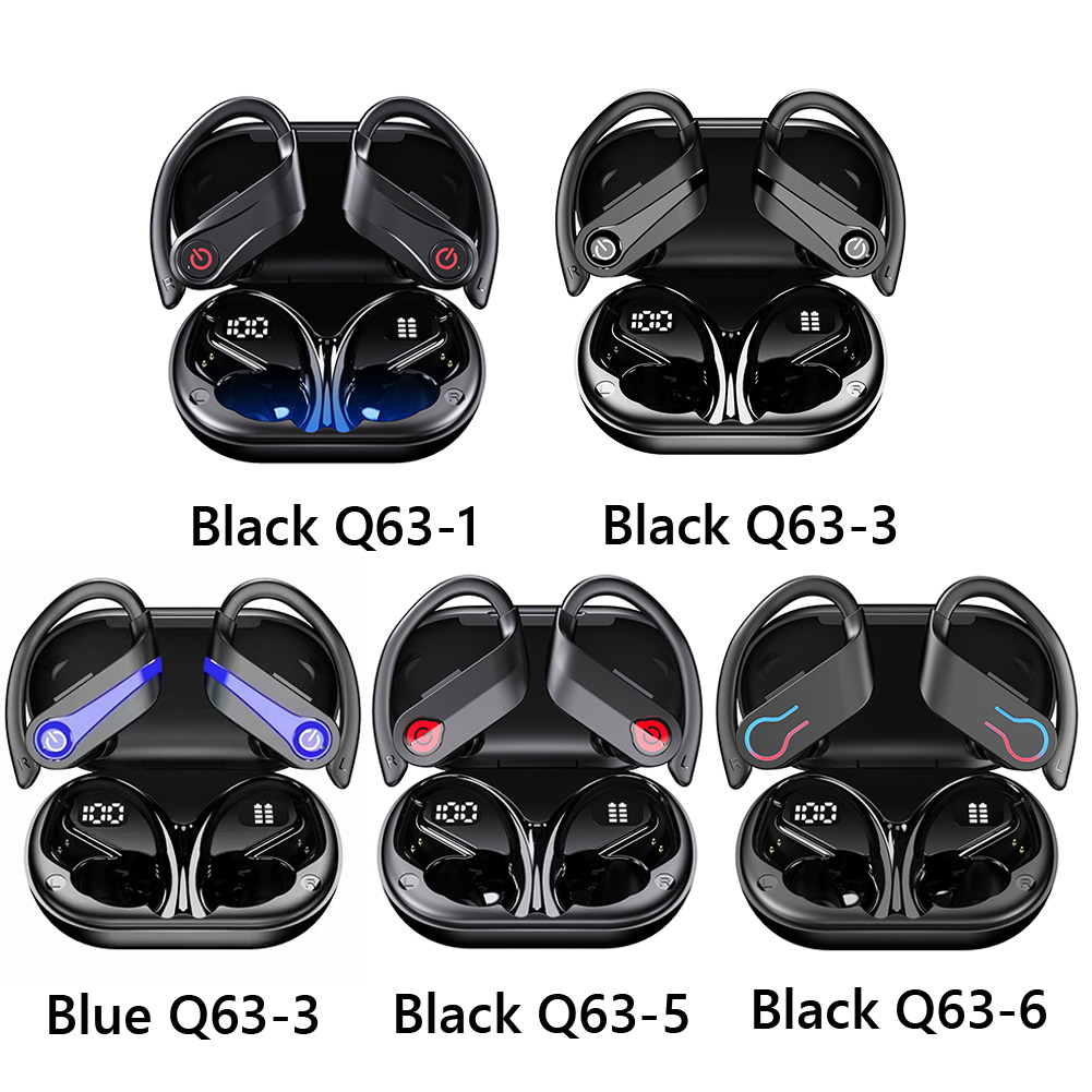 Wireless Earbuds with Earhooks Built-in Mic Earphones BT 5.3 Waterproof Headset Ear Buds for Sports/Workout/Running
