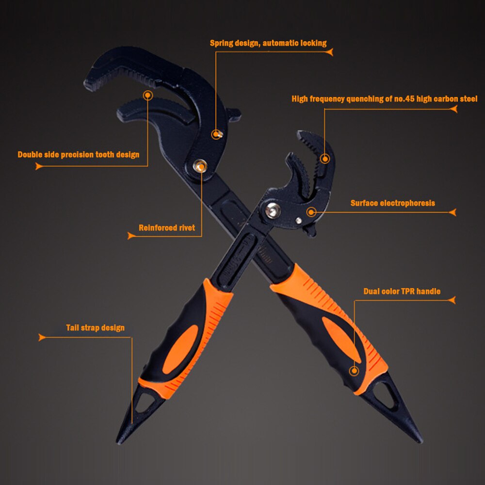 Yleisavain putkiavain 14-30 / 30-60mm korkeahiiliteräksinen snap n grip työkalu putkimies kiintoavainsarja monikäsityökalu