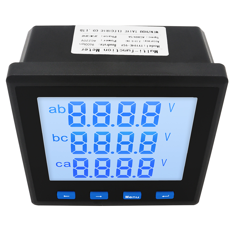 RS485 400V 3 Fase Multifunctionele Digitale Lcd Display Voltmeter Amperemeter Watt Power Energy Frequentie Meter Met Ct