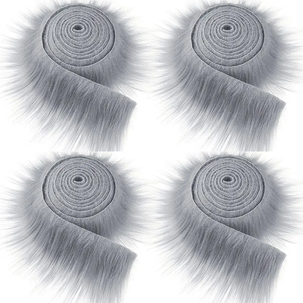 Ruban en Fausse Fourrure de 1.5m, Rouleau de Tissu à Rayures en Peluche, Coupe Moelleuse pour Costume d'Hiver, Artisanat de Bricolage: Ivoire