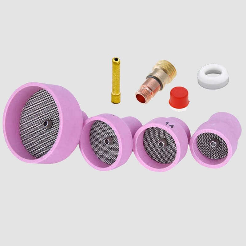 7PCS Bowl Cup Large Porcelain Nozzle TIG Argon Arc Welding Torch Accessories Suitable For WP17/18/26 Torch
