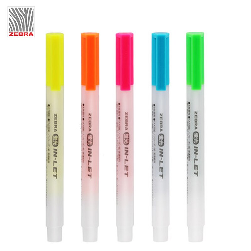 Japan zebra highlighter wks 9 5 stk farve højdepunkter markering studerende slik farve søde noter 4mm