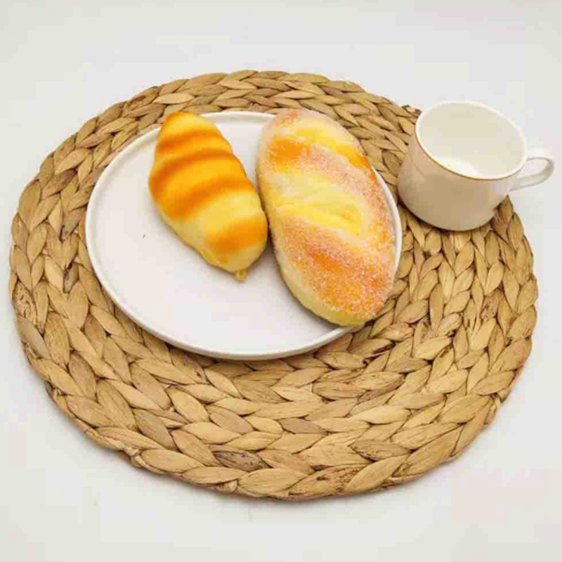 2 Pakiet okrągłe hiacynt wodny podkładka, wysokiej jakości pleciony wiklinowy koszyk stół podkładka strąk talerz, 38cm