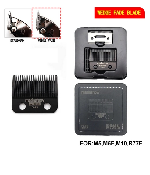 Original Madeshow M5(F) Blade M10 Kulilang R66 R77F G9C Wedge Fade Blades Hair Clipper Ultra Thin Blade Trimmer Replacement: Light Grey