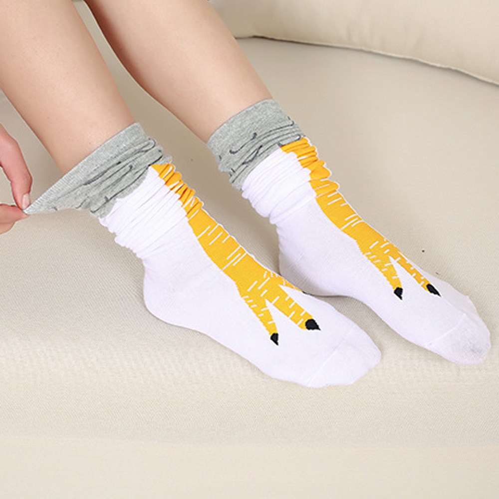 Funny 3D Chicken Toe Feet Socks Cartoon Animal Thigh Socks With Chicken Print toe Women Men Feet Thigh Socks#p8