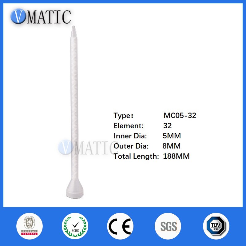 Mélangeur statique de résine Mc05-32 pour Double buse de mélange de résine époxy, buse de mélange en Silicone, Machine de remplissage, 5 pièces,