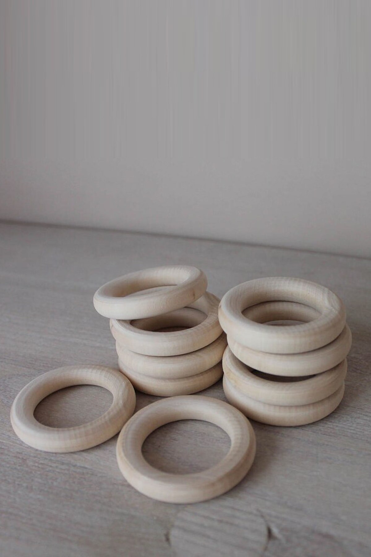 Amigurumi Makrome Wooden Ring Teether 6cm 10 PCs