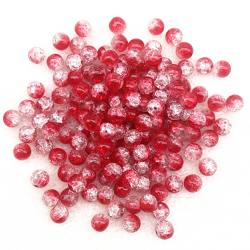 4mm 6mm 8mm Round Glass Crackle Beads Loose Spacer Beads for Jewelry Making Diy Handmade Necklace Bracelets Accessories: WHITE / 5mm