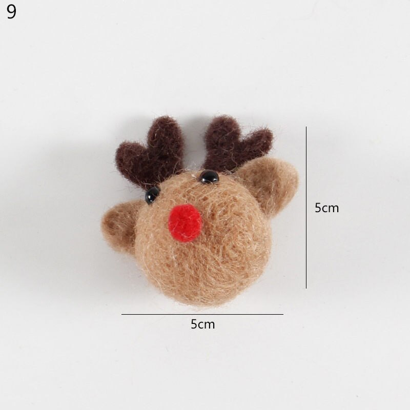 1PC Wool Felt DIY Craft Mini Carrots/Animal Poke DIY Kits Brooch Accessories Christmas Tree Decorations Hat Kids Hair Band: 9