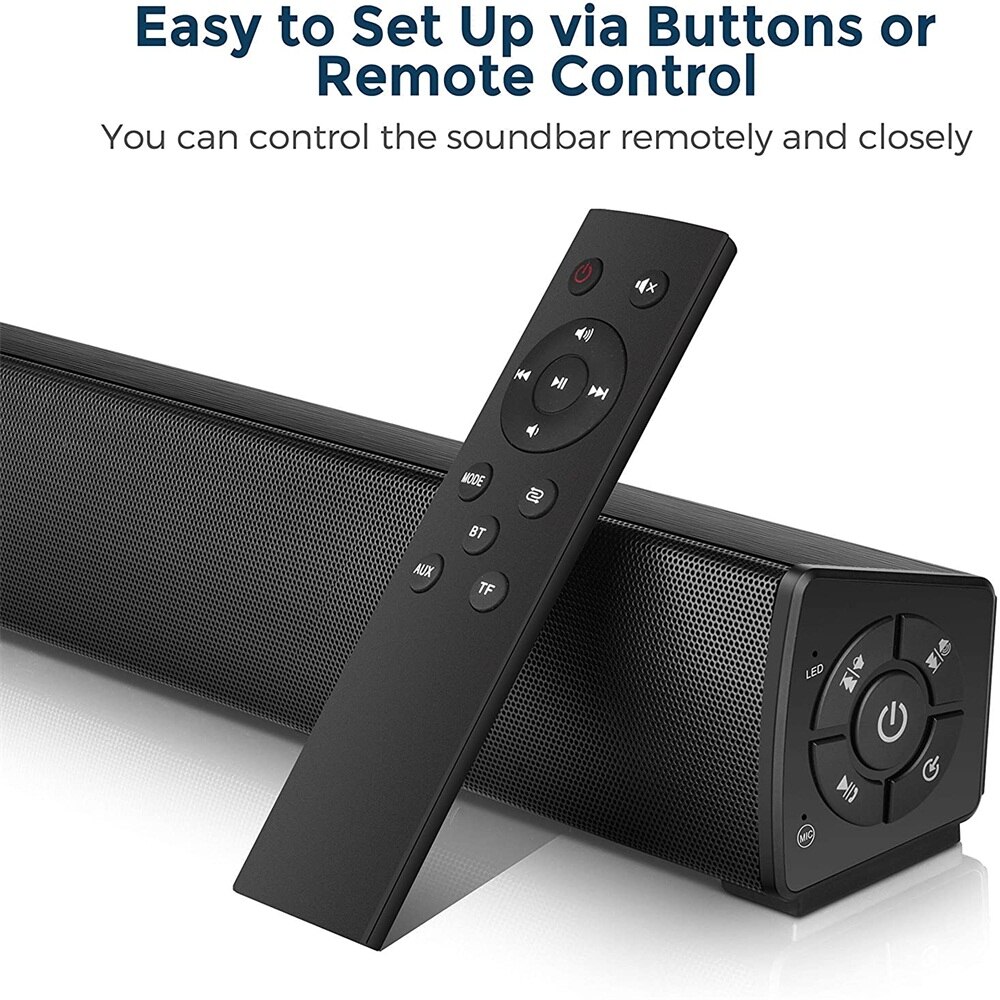 Soundage 20W Soundbar Wireless Bluetooth 5.0 Speaker Surround Home Theater TV Stereo Sound Bar with Remote Control