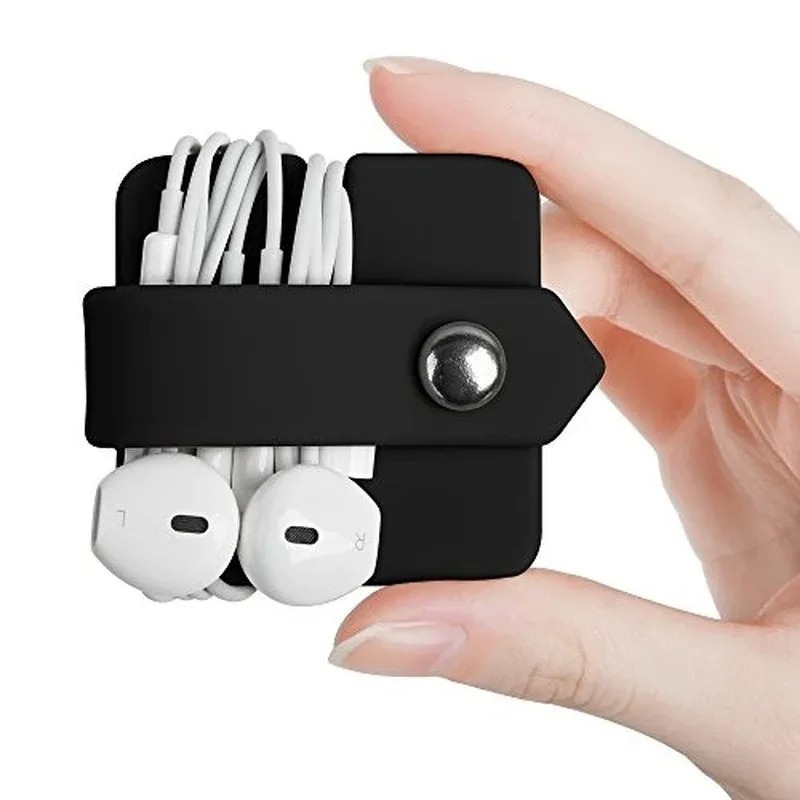 Datenkabel-Organizer, Ohrhörer-Halter, Kopfhörer-Verpackung, Kopfhörer-Organizer, Headset-Kopfhörer-Aufwicklung, Kabel-Manager, Kabelwickler: Black