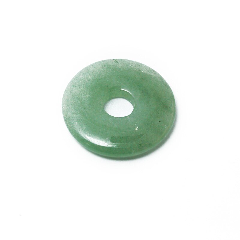 Top 30mm Natural Stone Pendant Circle Round Disk Beads Hole 8mm 1pcs Charms For DIY Summer Choker Stone Necklace Jewelry: Green Aventurine