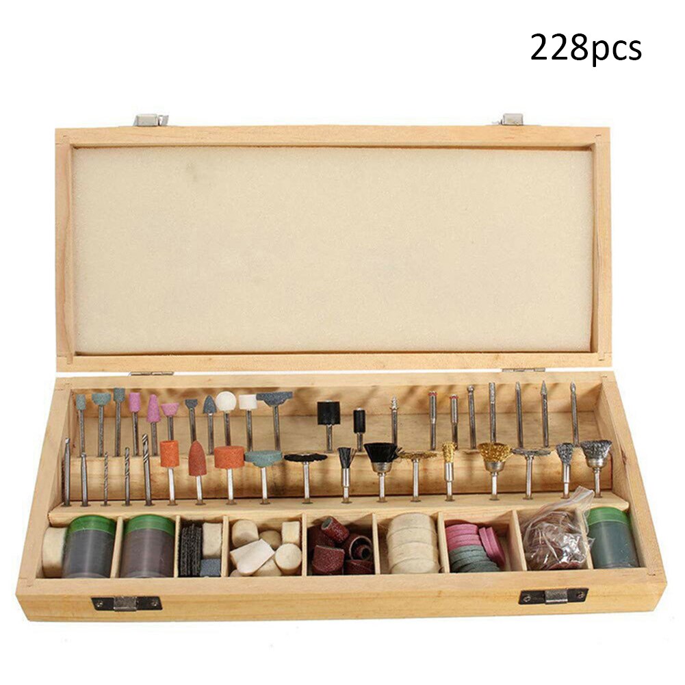 228pcs Electric Mini Drill Bit Kit Abrasive Rotary Tool Accessories Set for Dremel Sanding Polishing Cutting Engraving Tool Head