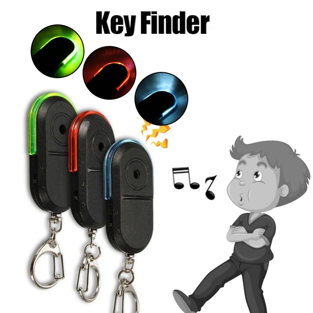 Portable Wireless Anti-Lost Alarm Key Finder Locator Keychain Whistle Sound LED Light Mini Search Anti Lost Key Finder Styling