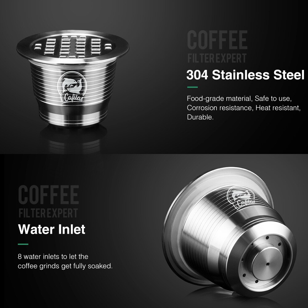 Refill nespresso kapsel med gjenbrukbar bruk påfyllbar kapsel crema espresso gjenbrukbart etterfyllbart kaffefilter