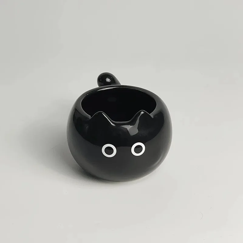 Taza de cerámica bonita, taza creativa con forma de gato siamés, tazas de café, taza de leche para oficina, utensilio para beber para el hogar, de cumpleaños divertido: Gris claro