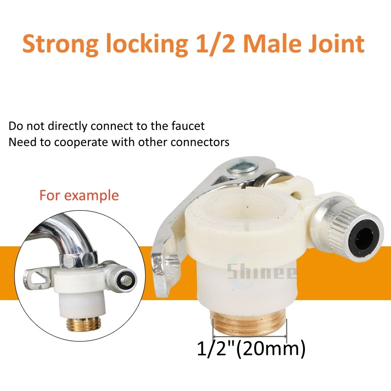 1 Uds. Conector rápido de rosca 1/2, adaptador de riego de jardín de latón, manguera de cobre para riego por goteo, accesorios de conector rápido para manguera de 16mm: Naranja