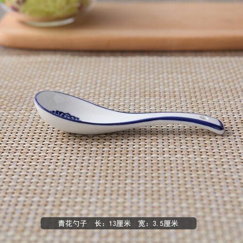 Juego de vajilla decorativa para restaurante chino, combinación de cuenco para el hogar, plato, cuchara, taza, tazón de sopa, plato de sabor, soporte para palillos: 13cm